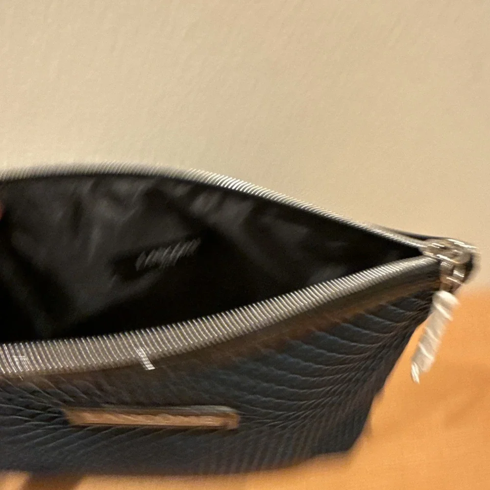 Lancome Paris Cosmetic Makeup Zipper Pouch Bag‎ - NEW  Blue Scales 9x6